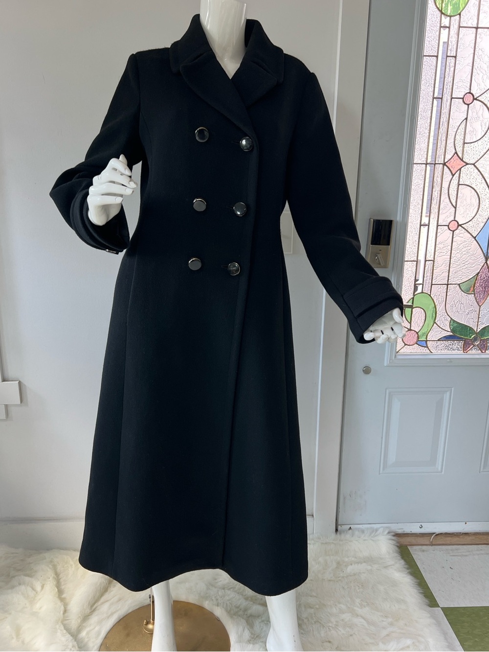 Kate spade New York double breasted wool blend long coat Black women’s Medium